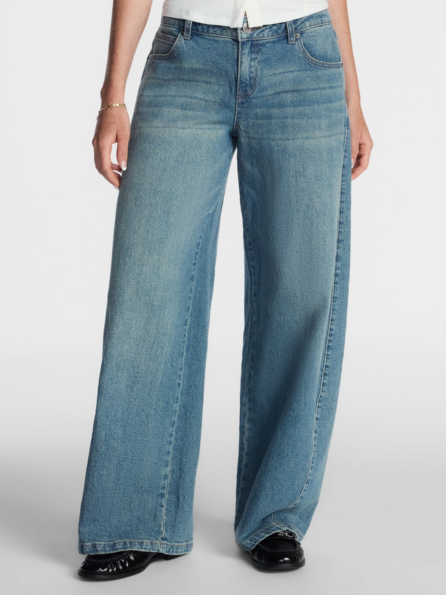 No Boundaries Ultra Baggy Jeans, 32.5'' Inseam, Women's and Women's Plus Sizes 00-4X
