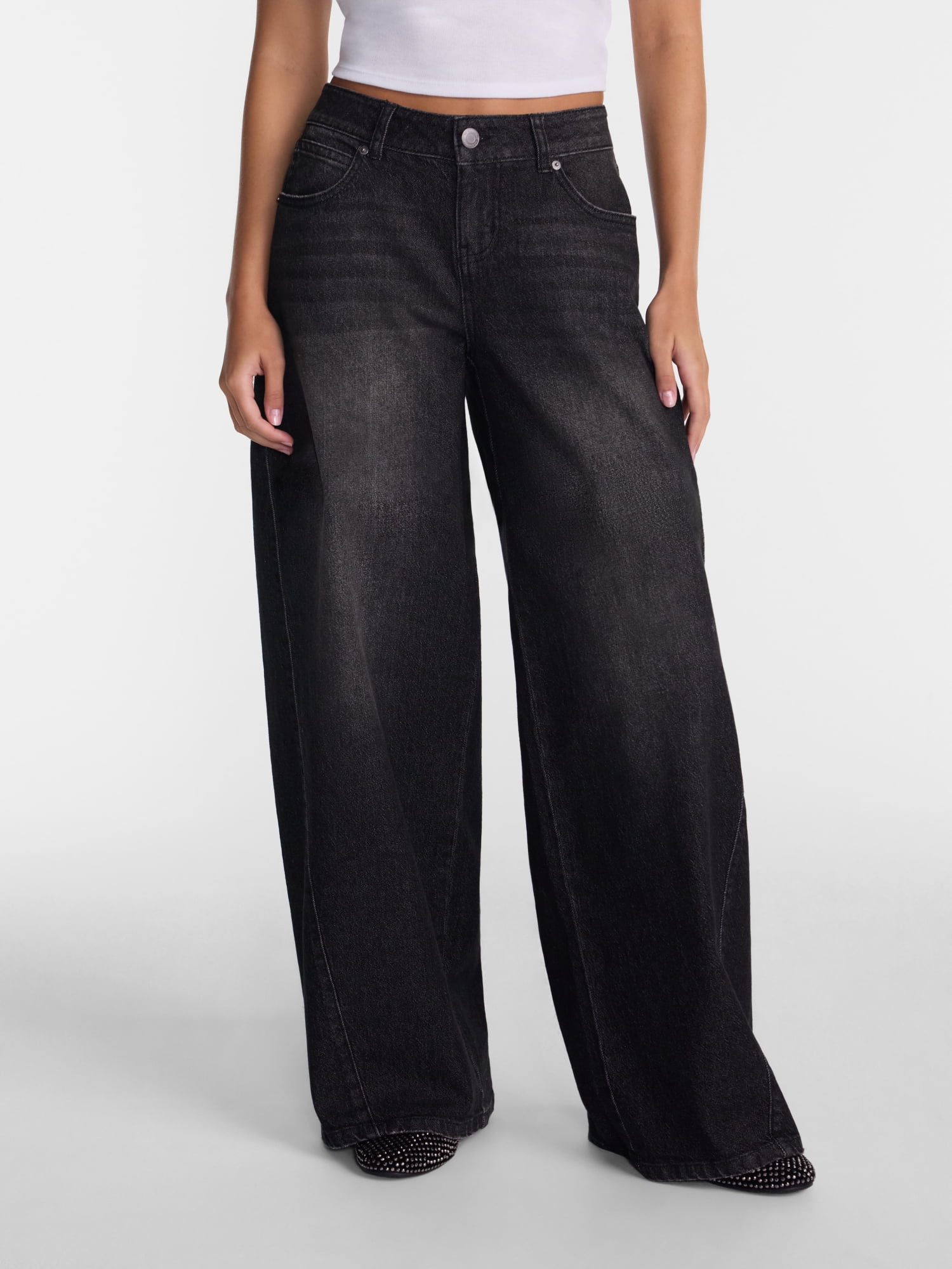 No Boundaries Ultra Baggy Jeans, 32.5'' Inseam, Women's and Women's Plus Sizes 00-4X