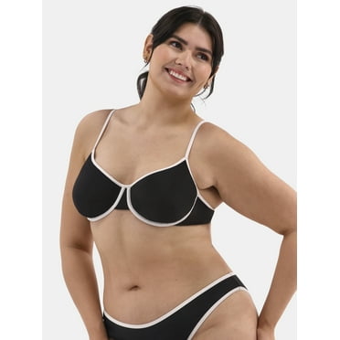 No Boundaries Women's Tanlines Underwire Bikini Top, Sizes XXS-XXL