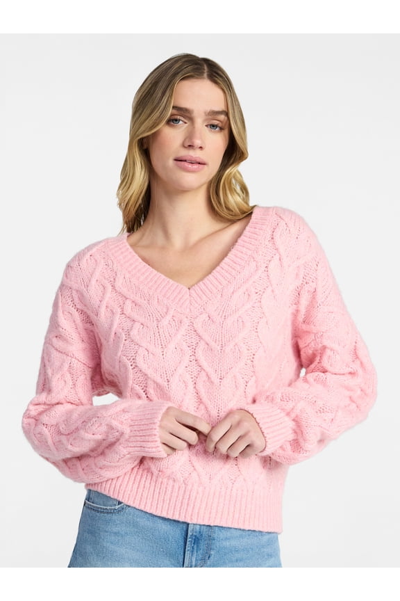 V-Neck Pullover Sweater, Midweight, Women's XXS-XXL