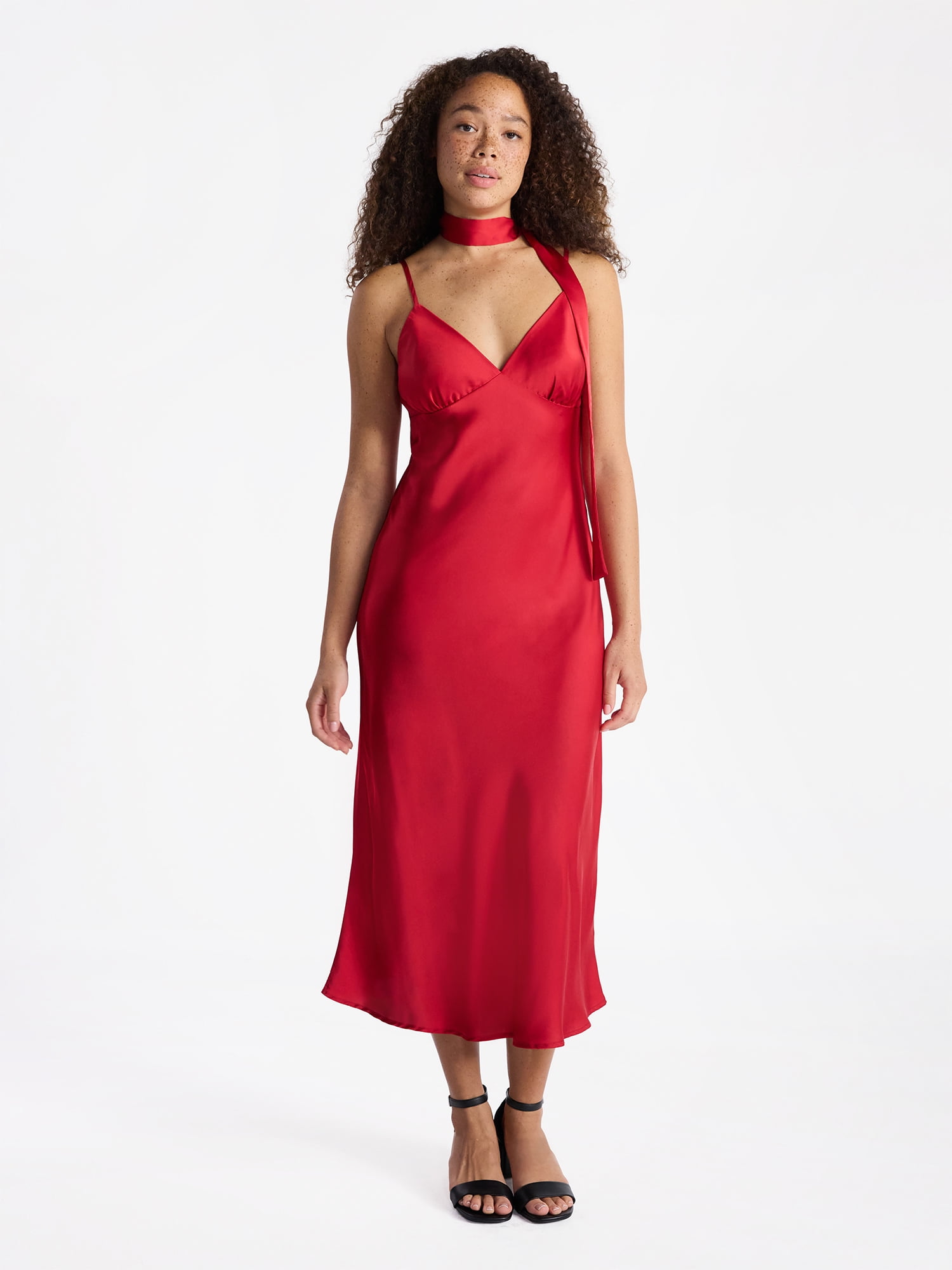 strapless open back dress Marienne Red Lace Long Sleeve Mini Dress