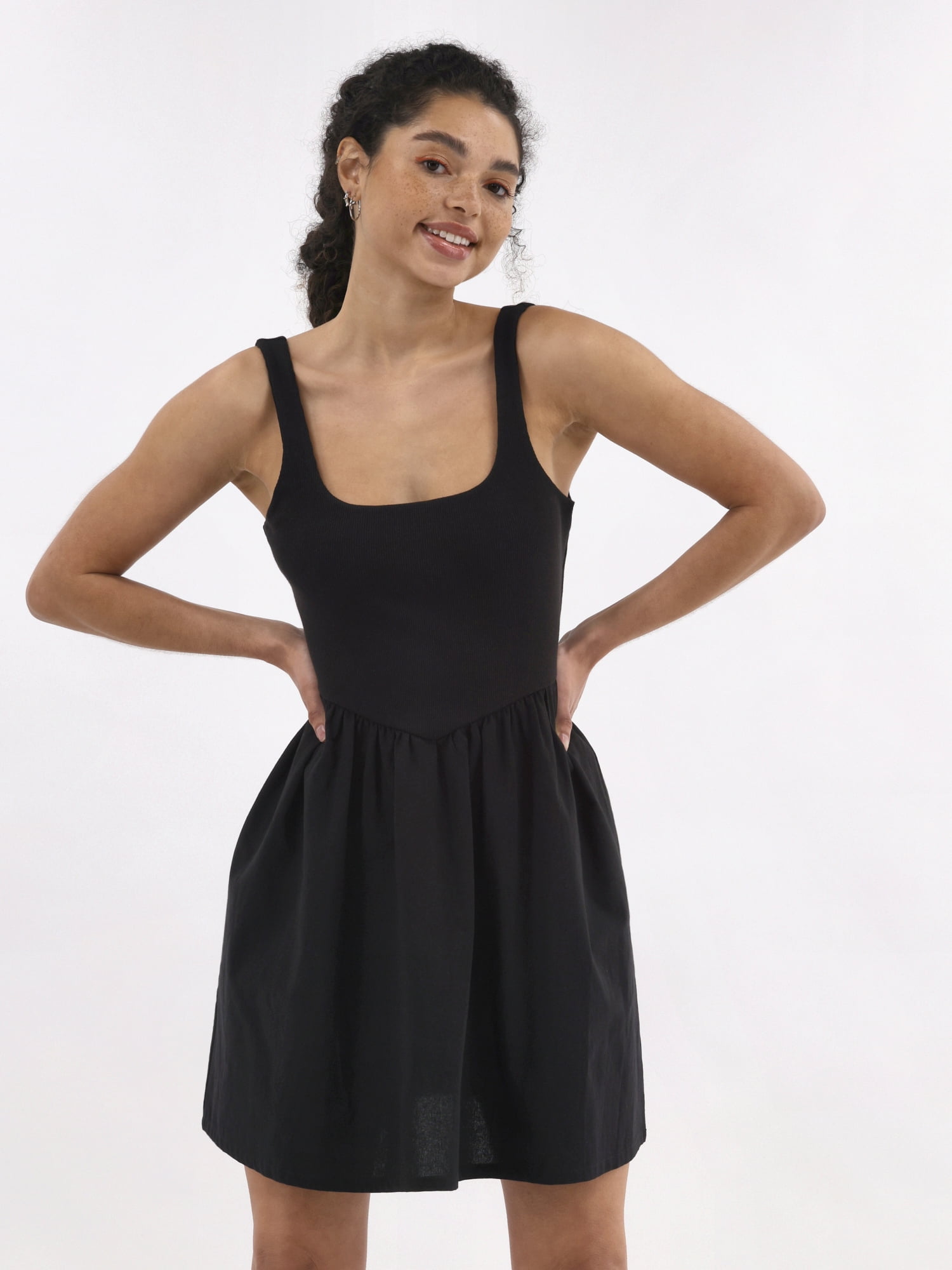 No Boundaries V Waist Mini Tank Dress, Women's and Women's Plus