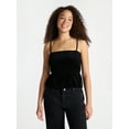 thumbnail image 1 of No Boundaries Velvet Smocked Peplum Cami, Women's, 1 of 5