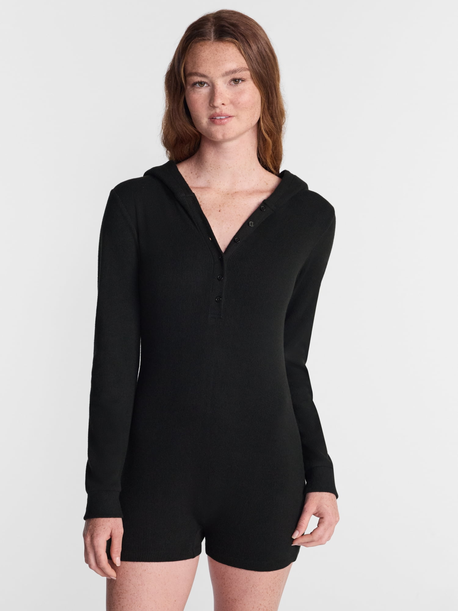 No Boundaries Waffle Knit Romper, Women’s XS-2X