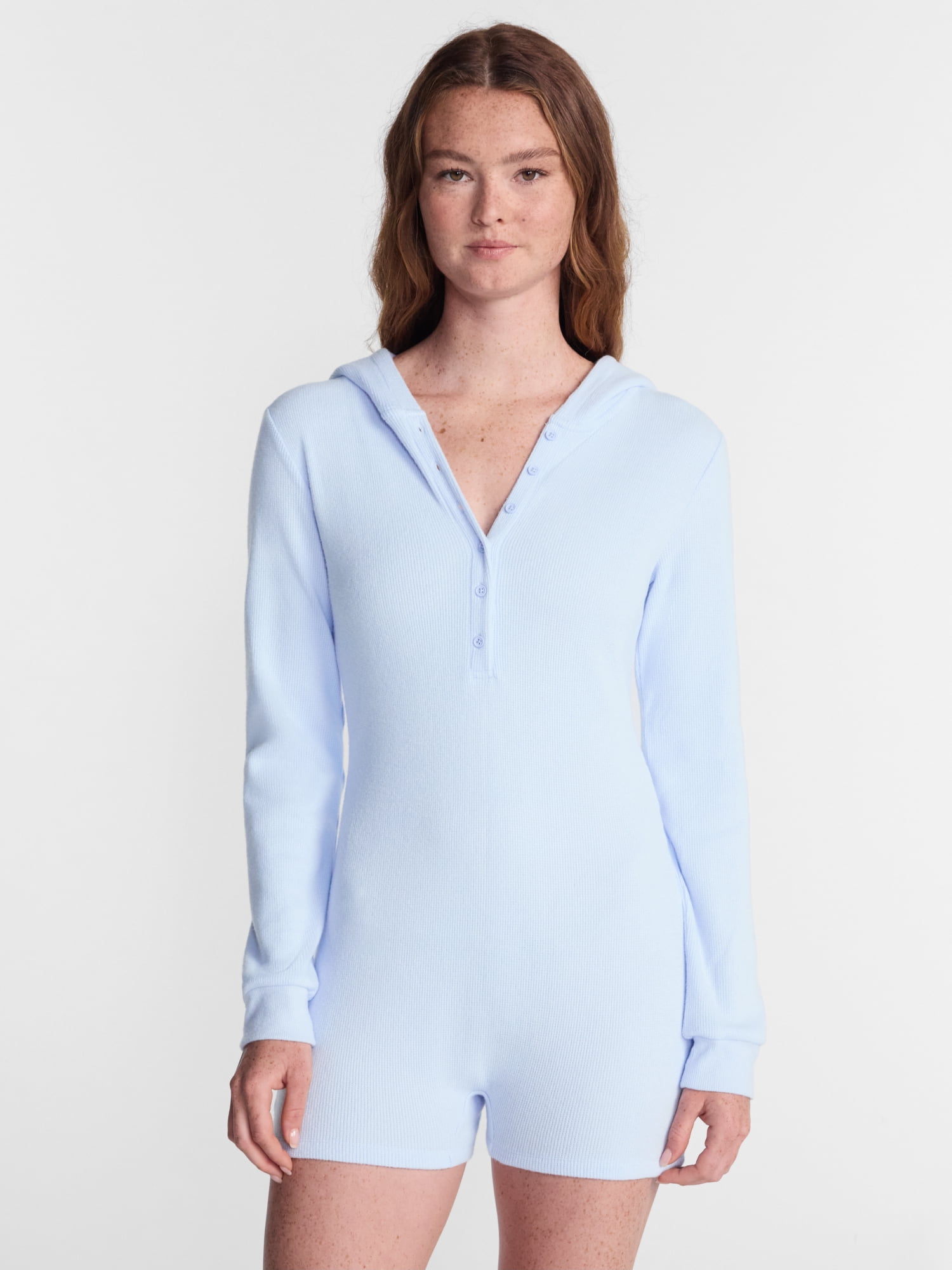 No Boundaries Waffle Knit Romper, Women’s XS-2X