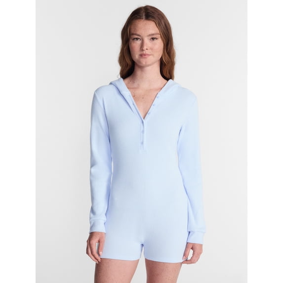 No Boundaries Waffle Knit Romper, Women’s XS-2X