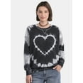 thumbnail image 1 of No Boundaries Washed Crewneck Sweatshirt, Lightweight, Women's and Women’s Plus, 1 of 5