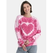 No Boundaries Washed Crewneck Sweatshirt, Lightweight, Women's and Women’s Plus