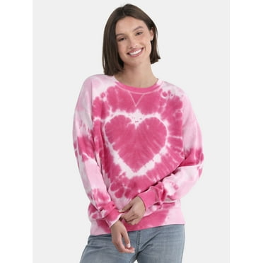 No Boundaries Washed Crewneck Sweatshirt, Lightweight, Women's and Women’s Plus