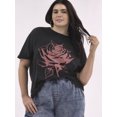 thumbnail image 1 of No Boundaries Washed Graphic Boyfriend Tee, Women's and Women's Plus, 1 of 5