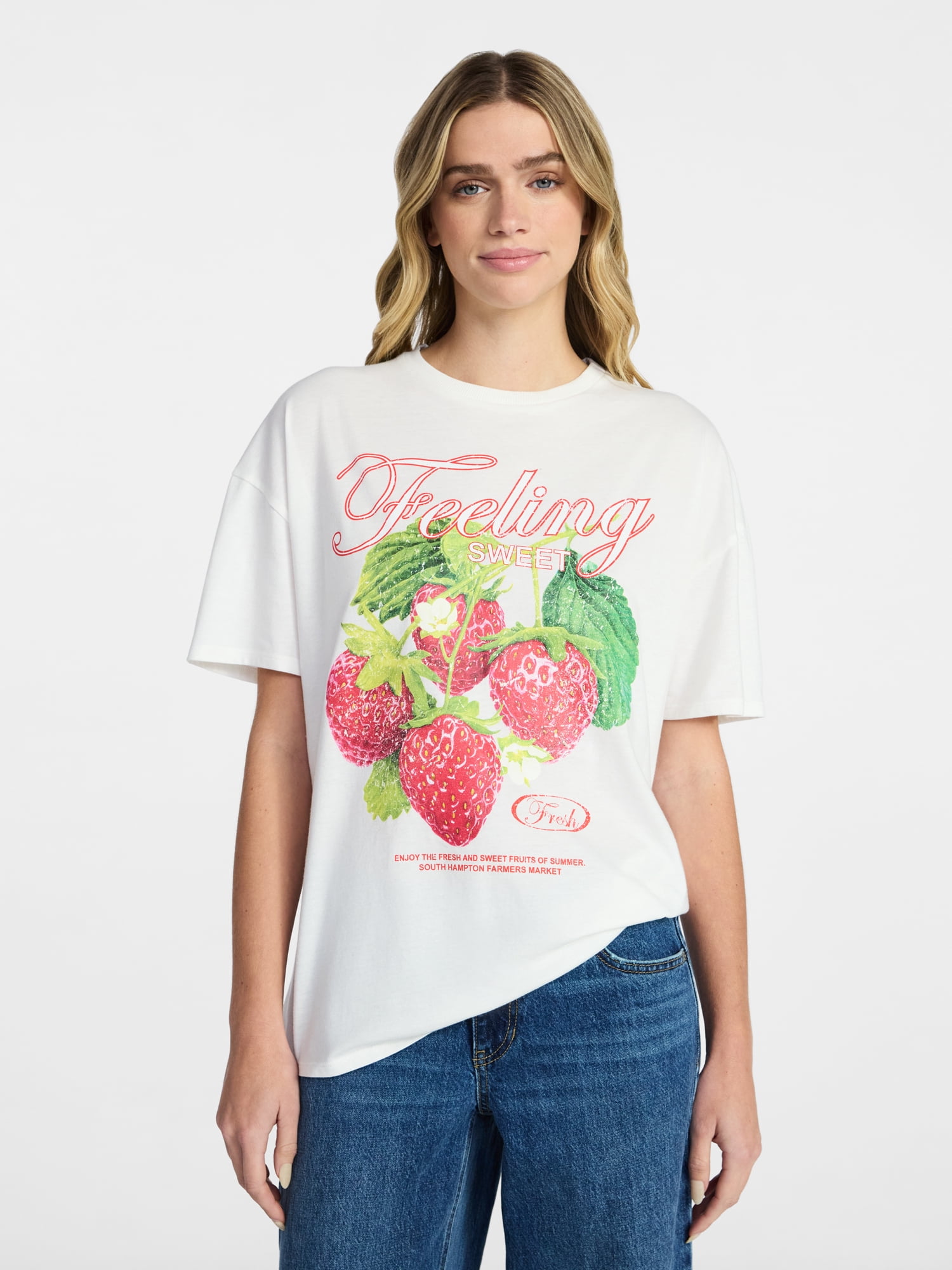 No Boundaries Washed Graphic Boyfriend Tee, Women's XXS-XXL