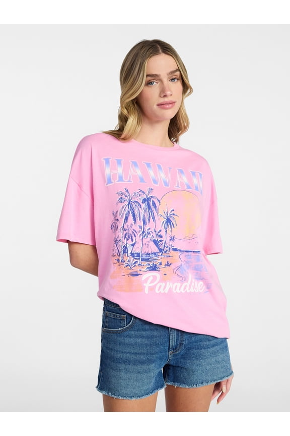 Washed Graphic Boyfriend Tee, Women's XXS-XXL