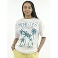 thumbnail image 1 of No Boundaries Washed Graphic Boyfriend Tee, Women's, 1 of 5