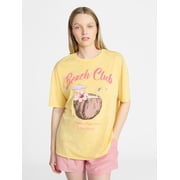 No Boundaries Graphic Oversized Boyfriend Tee, Womens XXS-XXL
