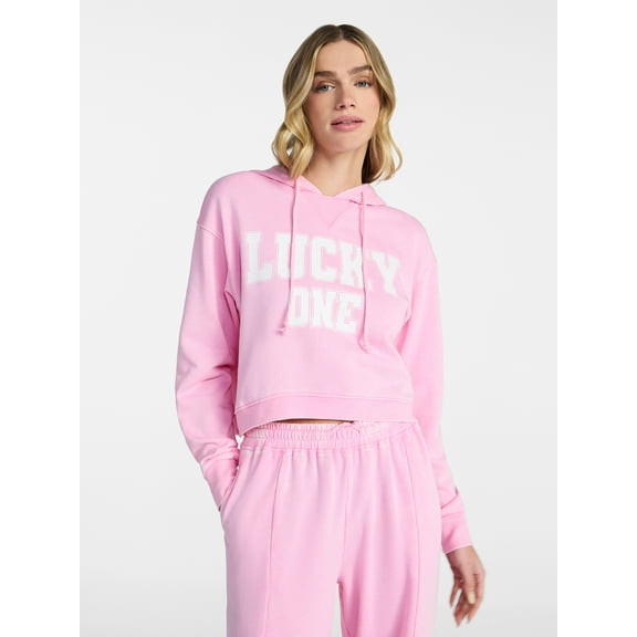 No Boundaries Mineral Wash Graphic Hoodie Sweatshirt, Women's XXS-XXL