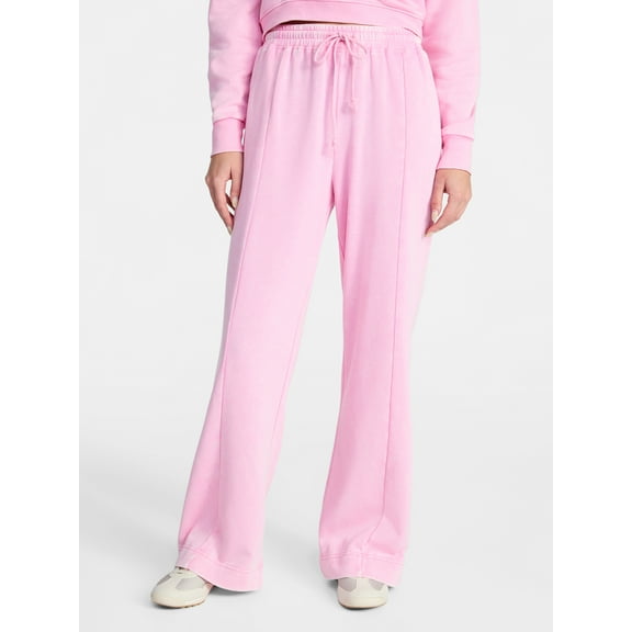 No Boundaries Mineral Wash Wide-Leg Sweatpants, 31'' Inseam, Women's XXS-XXL