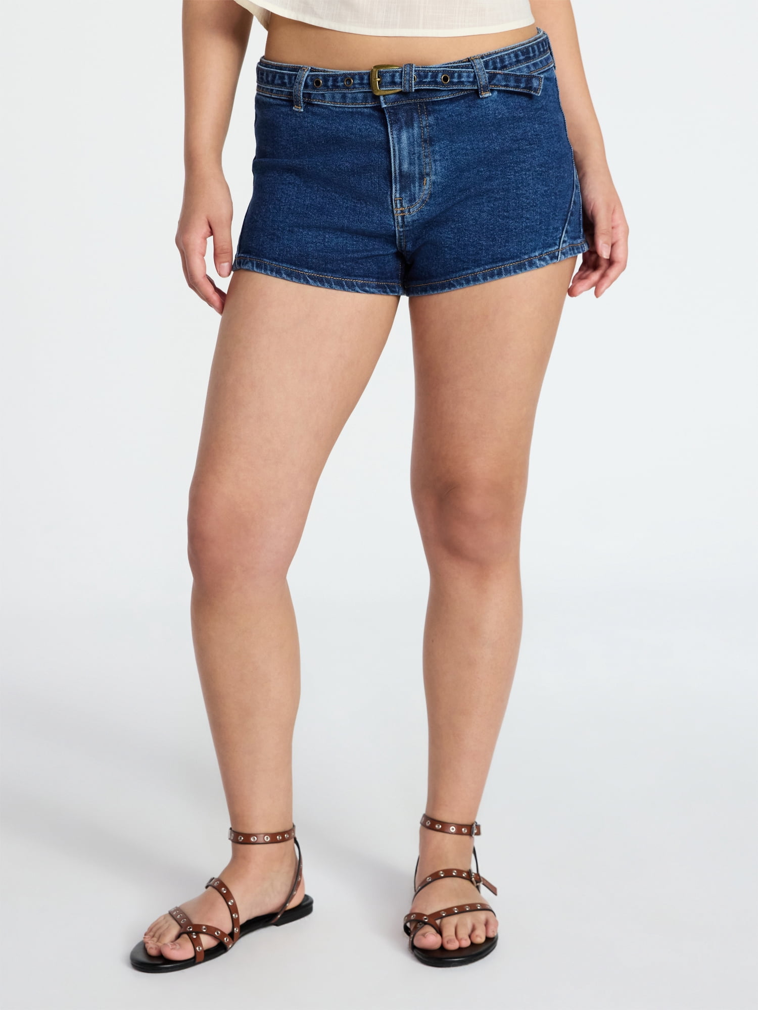 No Boundaries Western Belted Shortie Shorts, 2.5" Inseam, Women's 00-18