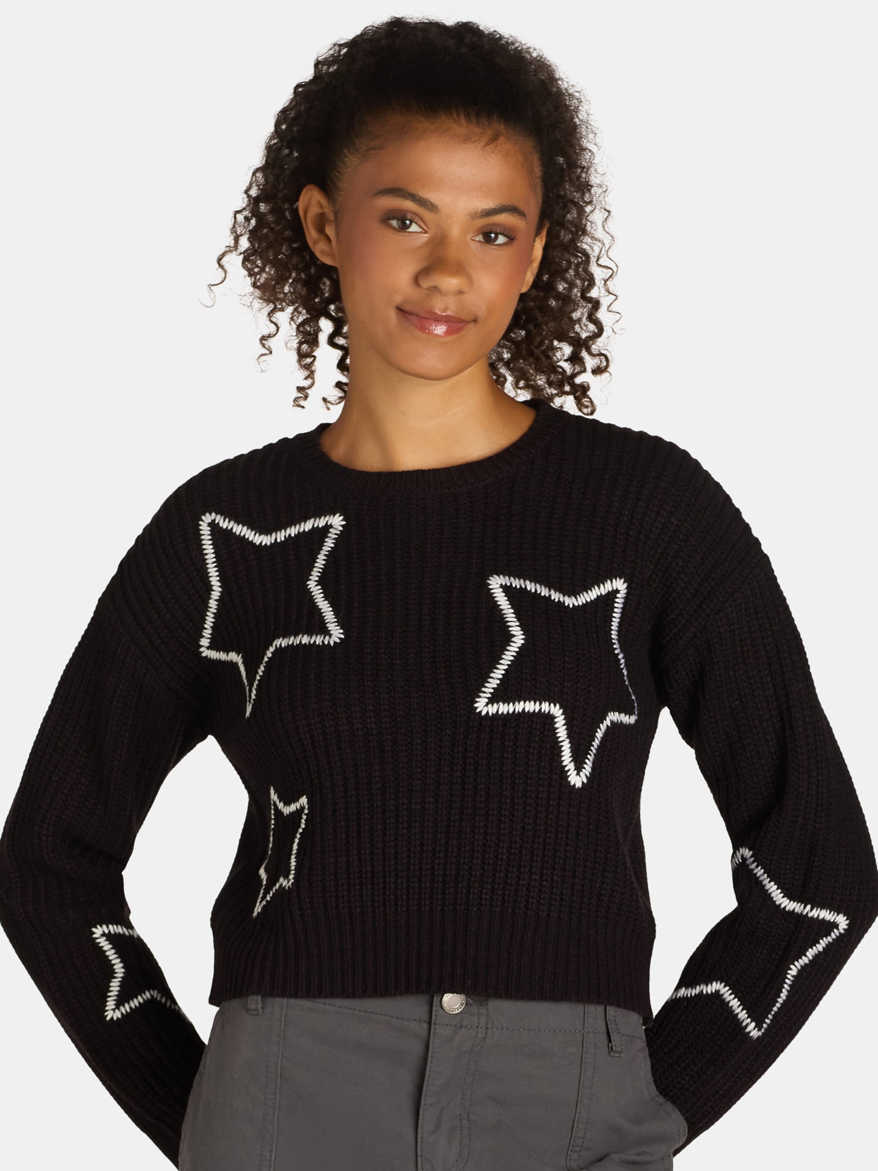 No Boundaries Women's Whipstitch Sweater