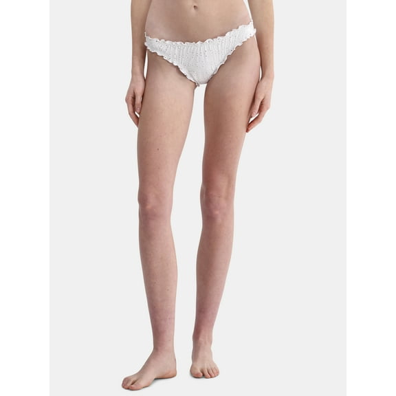 No Boundaries White Eyelet Swim Bottoms, Women's