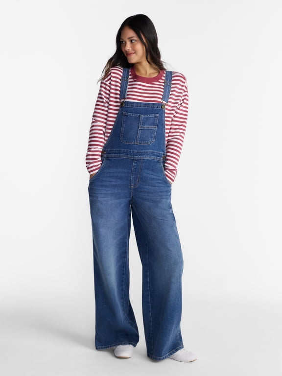 Wide Leg Baggy Overalls, Women's XXS-XXL