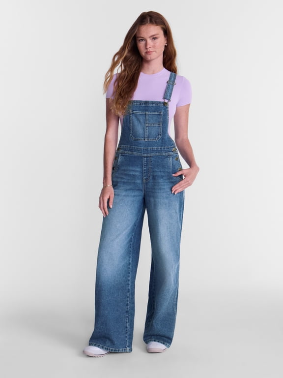Wide Leg Baggy Overalls, Women's XXS-XXL