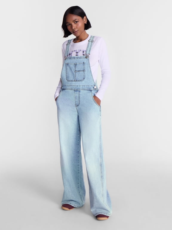 Wide Leg Baggy Overalls, Women's XXS-XXL