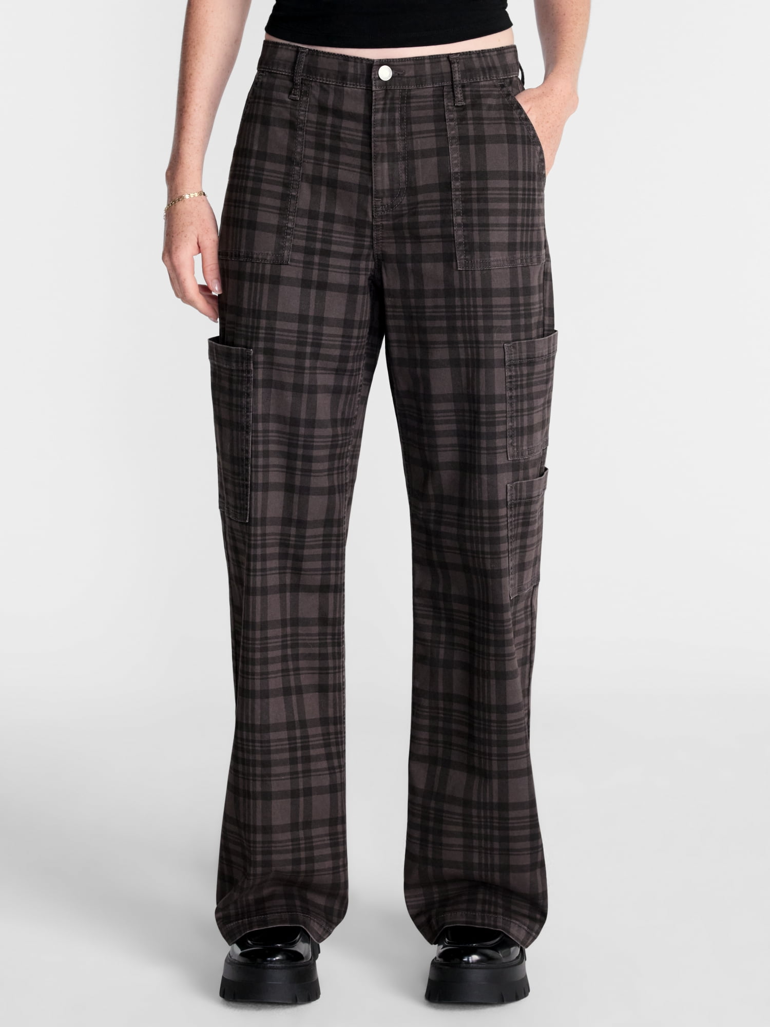 No Boundaries Wide Leg Cargo Pants, 29.5'' Inseam, Women's and Women's Plus XXS-4X