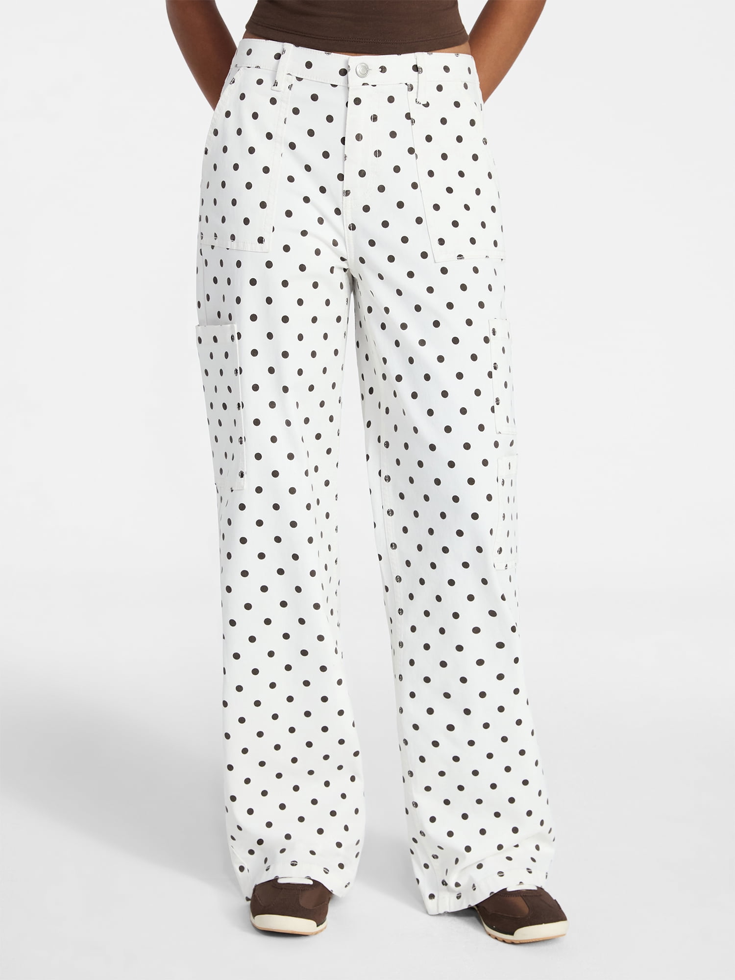 No Boundaries Wide Leg Cargo Pants, 29.5'' Inseam, Women's and Women's Plus XXS-4X