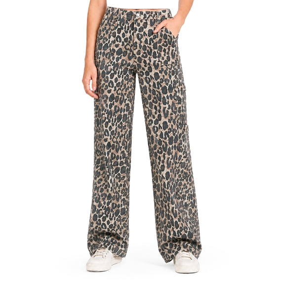 No Boundaries Women's Wide Leg Cargo Pants, 29.5'' Inseam, Sizes XXS-4X