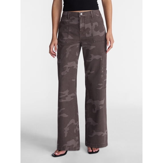 No Boundaries Wide Leg Cargo Pants, 31.5" Inseam, Women's and Women's Plus XXS-4X