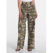 No Boundaries Wide Leg Cargo Pants, 31.5 Inseam, Womens and Womens Plus XXS-4X