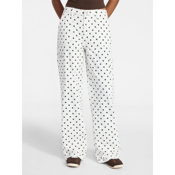 No Boundaries Wide Leg Cargo Pants, 33.5" Inseam, Women's and Women's Plus XXS-4X