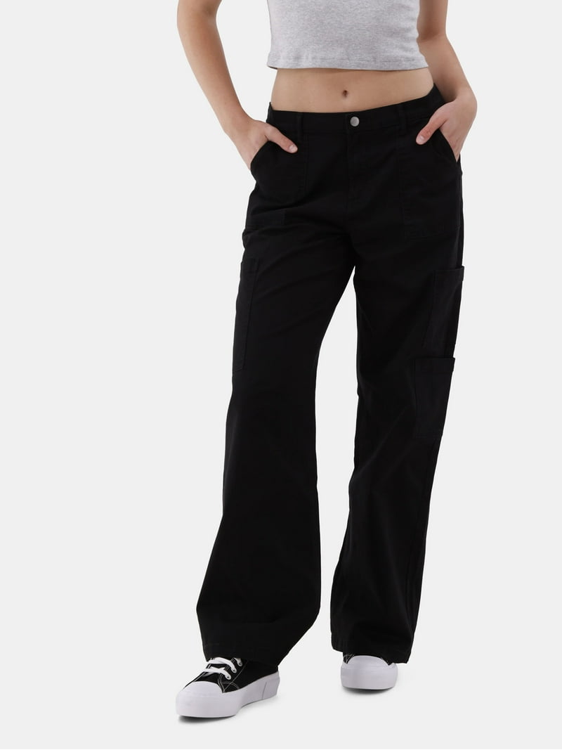 パンツ GOOD ENOUGH Black Wide Cargo Pants Waffle Cargo Pants – Gottex Studio
