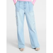 No Boundaries Wide Leg Cargo Pants, 33" Inseam, Women's and Women's Plus Sizes XXS-4X