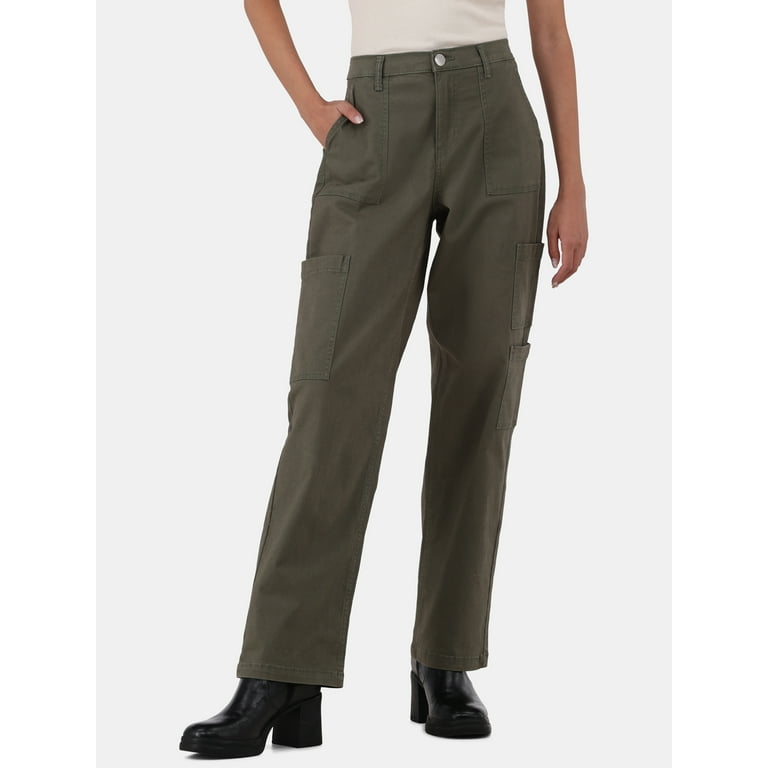 【Anyone more】Boun Cargo Wide Cotton Banding Pants No Boundaries Women's Wide-Leg Cargo Pants, Cotton Stretch