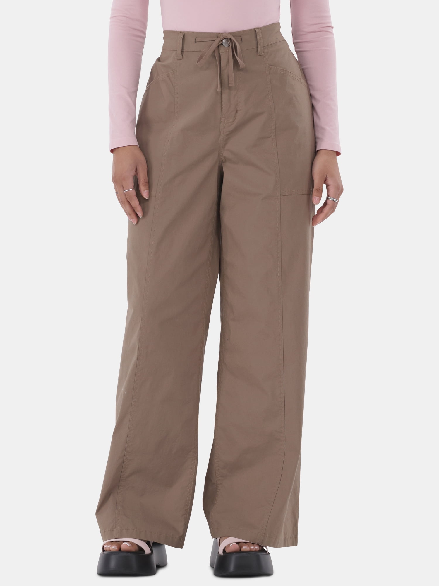 No Boundaries Wide Leg Drawstring Pants, 31” Inseam, Women's No Boundaries Wide Leg Drawstring Pants, 31” Inseam, Women's