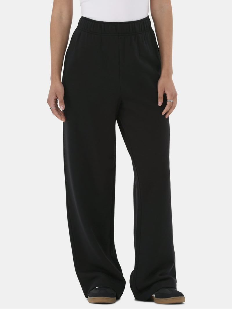 No Boundaries Wide-Leg Fleece Pants, 30” Inseam, Women's and