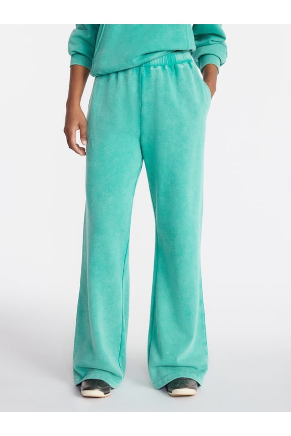 Washed Fleece Wide Leg Pants, 31" Inseam, Women's XXS-XXL