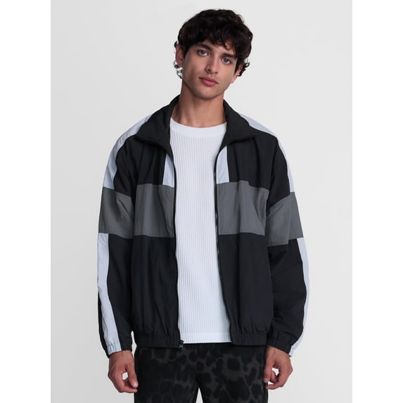 No Boundaries Windbreaker Jacket with Long Sleeves, Men's XS-4XLT