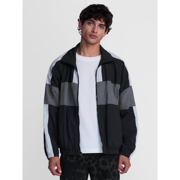 No Boundaries Windbreaker Jacket with Long Sleeves, Men's XS-4XLT