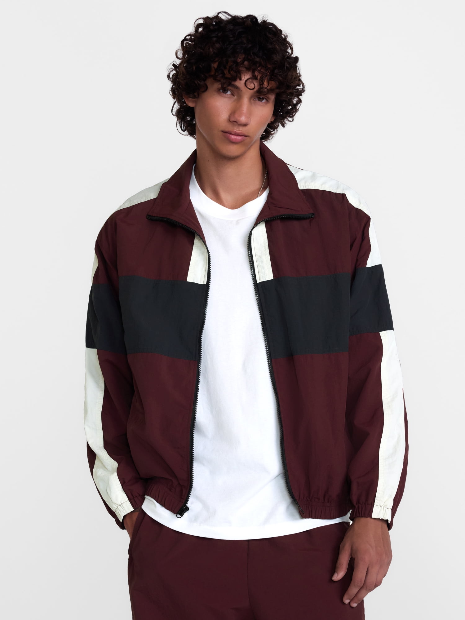 No Boundaries Windbreaker Jacket with Long Sleeves, Men's XS-4XLT