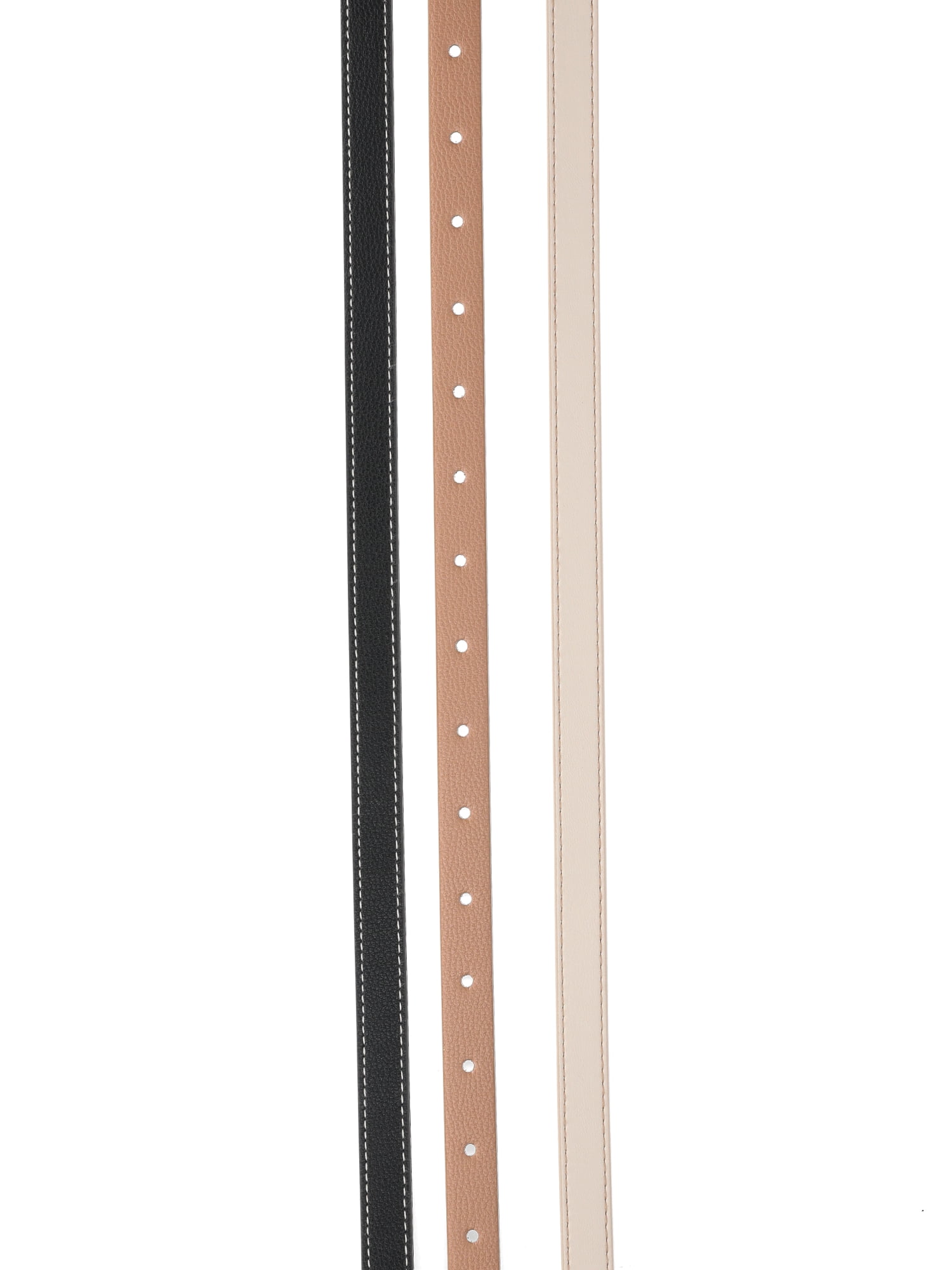 No Boundaries Skinny Faux Leather Belt Set, 3-Piece, Women's