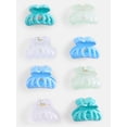 thumbnail image 1 of No Boundaries Mini Hair Claw Clips Set, 8-Pack, Women's, Blue Multi, 1 of 3