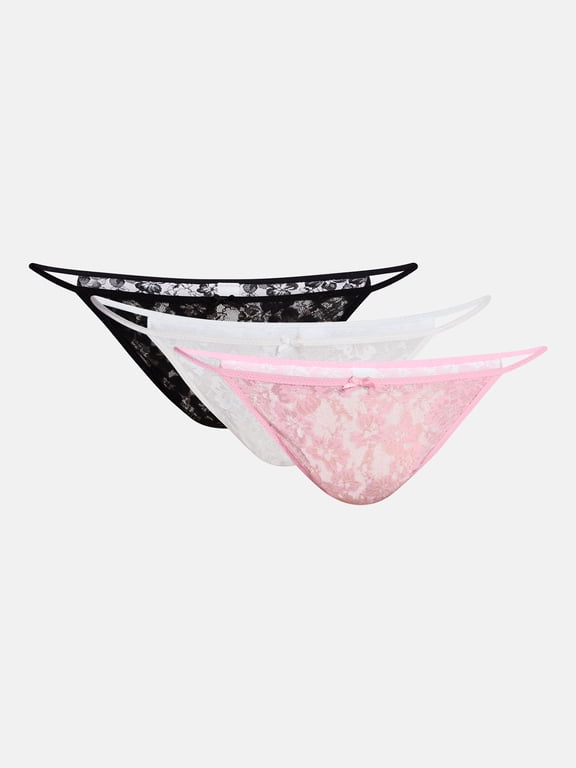 Flirt Lace Bikini Underwear, 3 Pack, Women's XS-XXXL