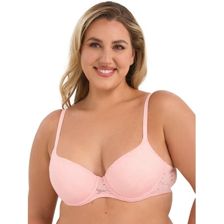 No Boundaries Women's All Over Lace Push Up Bra with Sugarcup, Sizes 34A-40DD