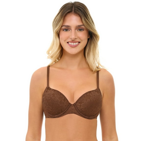 No Boundaries Women's All Over Lace Push Up Bra with Sugarcup, Sizes 34A-40DD