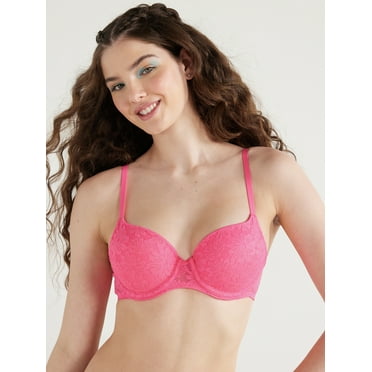No Boundaries Women's All Over Lace Push Up Bra with Sugarcup, Sizes 34A-40DD
