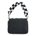 thumbnail image 1 of No Boundaries Women's Anika Fur Wallet Black White Checker Print, 1 of 5