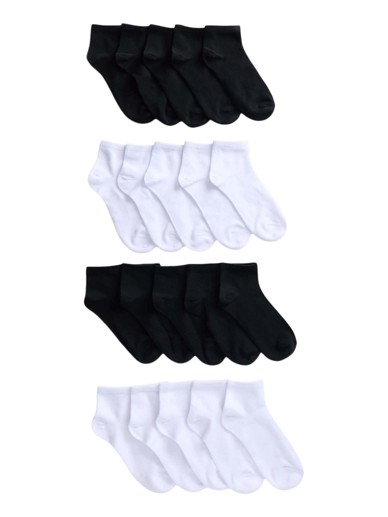 No Boundaries Women's Ankle Cut Socks, 20 Pack, Shoe Sizes 4-10