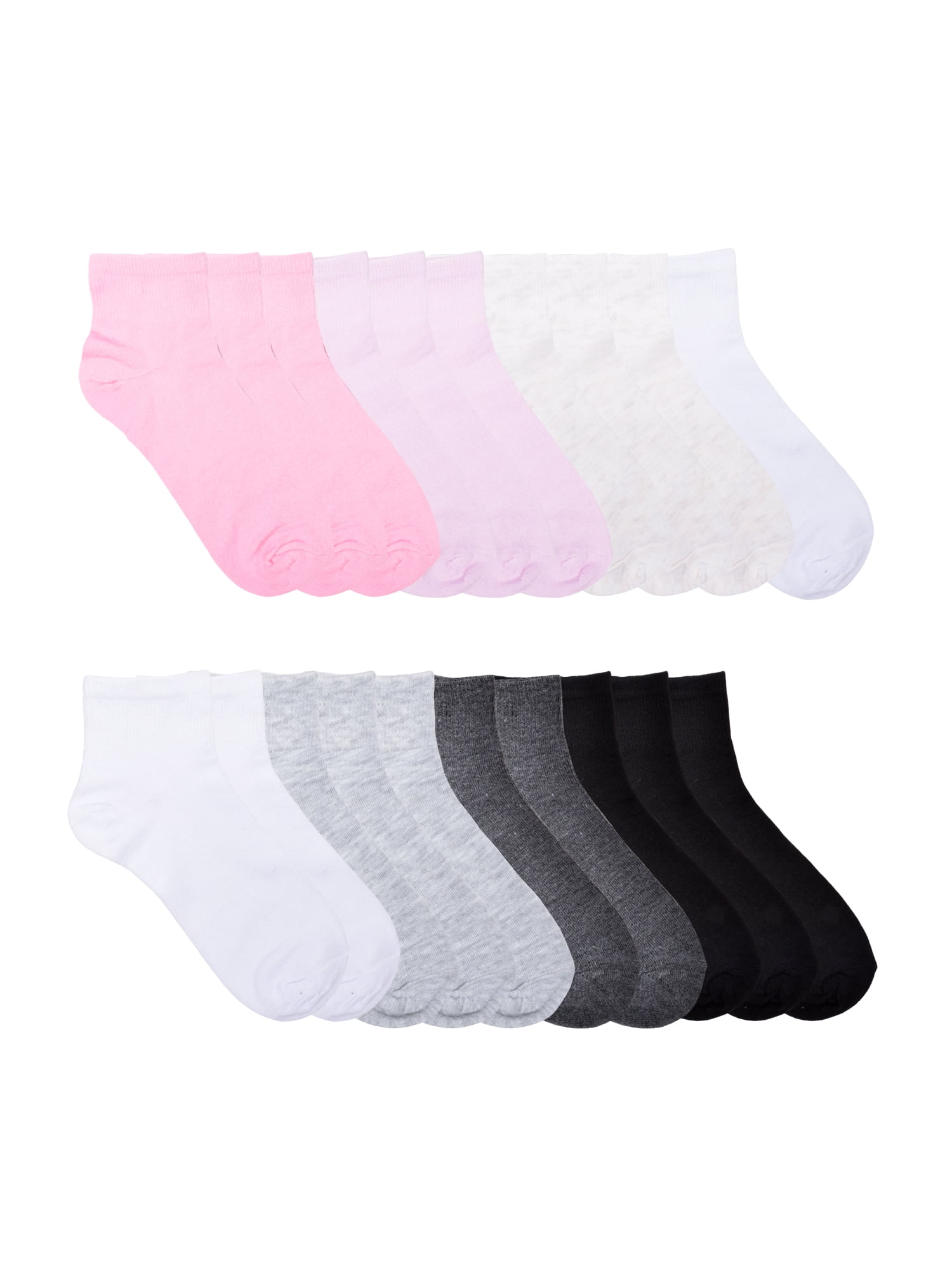 No Boundaries Womens Ankle Socks, 20-Pack, Shoe Size 4-10